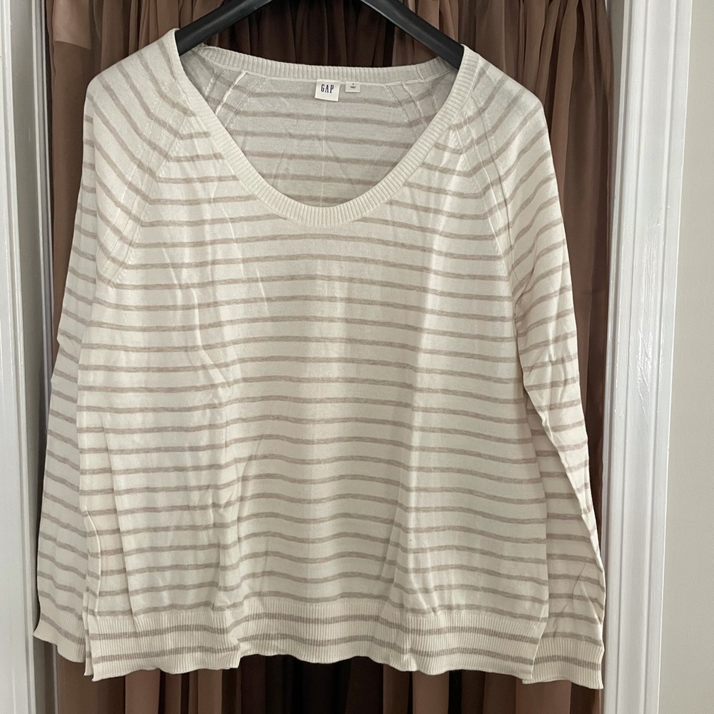 Gap sz L Sweater cream/tan stripe